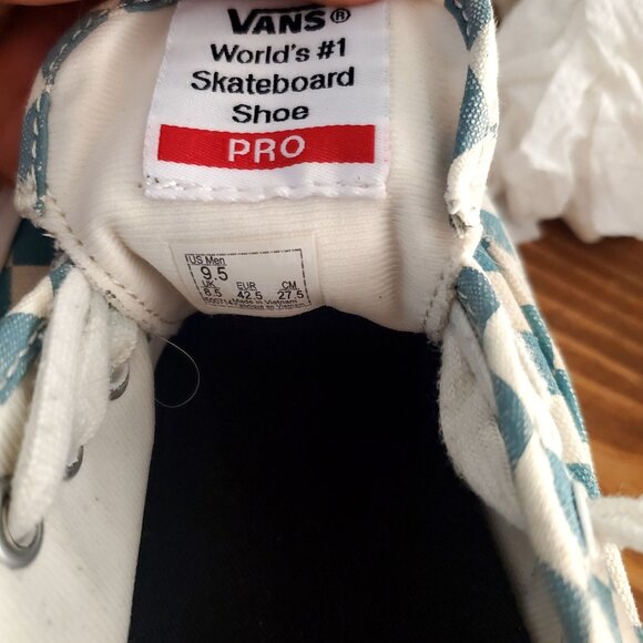 Vans Blue & White Checkerboard Canvas Lace-Up Sneakers Skateboard Mens Size 9.5 - Picture 15 of 15